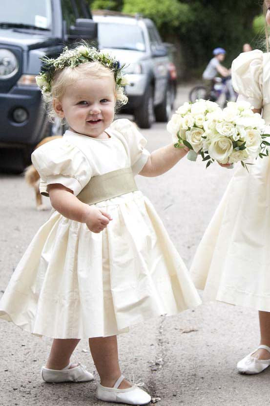 Puff sleeve store flower girl dress