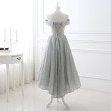 A Line Off The Shoulder Beading Tulle Homecoming Dress Prom Dress WH15425