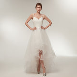 Elegant A Line Spaghetti Straps Organza High Low Wedding Dress Prom Dress WH22633