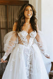 Ball Gown Off the Shoulder Tulle Beach Wedding Dress N120