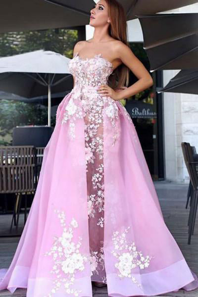 New Style A-Line Sweetheart Straps Pink Tulle Prom Dresses UK with Lace Appliques PH378