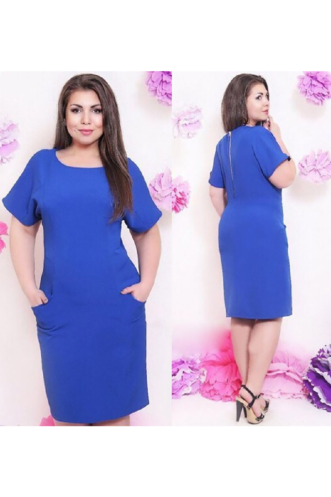 Plus Size Sheath Formal Dresses With Pockets FP6002