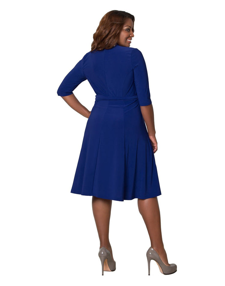 Elegant Half Sleeve Purple Knee Length V-Neck Prom Dresses FP1133