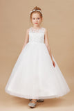 Sweetheart Sleeveless Tulle Flower Girl Dresses With Appliques