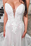 Charming Sweetheart Mermaid Tulle Lace Wedding Dress N043
