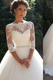 Modest Tulle Country Brides Dresses Lace Wedding Gowns