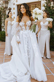 Ball Gown Off the Shoulder Tulle Beach Wedding Dress N120