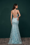 Modest A Line Floor Length Spaghetti Straps Lace Prom Dresses WH361047