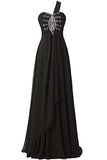 A Line Long Chiffon Beading Bridesmaid Dresses Prom Gown