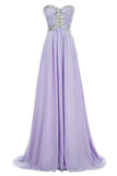Long Chiffon Crystal Beaded Prom Dress Evening Gown
