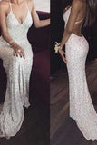 Sequin Mermaid Long Prom Dress for Teens Sequin Evening Dress PM393