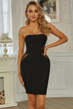 Elegant Black Strapless Sleeveless Tulle Short Prom Dress