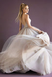 Charming Grey Tulle Elegant Prom Gowns