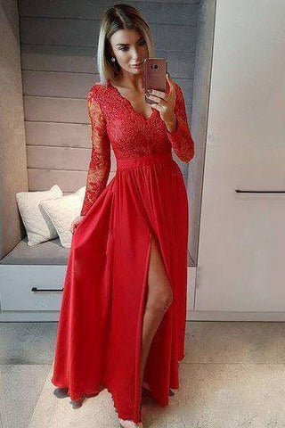 products/A_line_Navy_Blue_Long_Sleeve_Sweetheart_Prom_Dresses_Slit_Long_Evening_Dresses_PW525-4.jpg