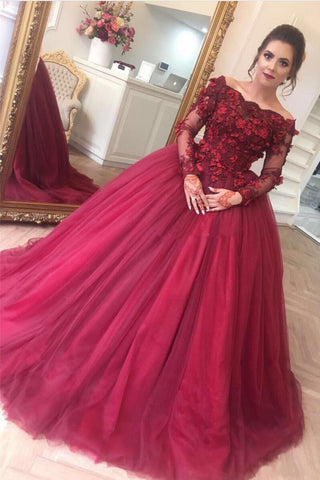 products/Ball_Gown_Burgundy_Off_the_Shoulder_Long_Sleeve_Appliques_Tulle_Party_Dresses_PW552.jpg
