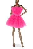 Cute Strapless Tulle Short Homecoming Dresses