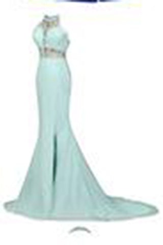 Elegant Beading Open Back Long Mermaid Prom Dresses Evening Dresses PM503