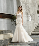 Sheath Sleeveless Appliques Tulle Wedding Dress WH35396