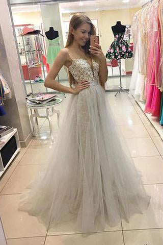 High Fashion A Line Sweetheart Lace Long Prom Dress PM418