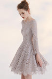 2017 New Arrival Fashion Long SleevesTemperament Homecoming Dress With Lace Appliques PM172