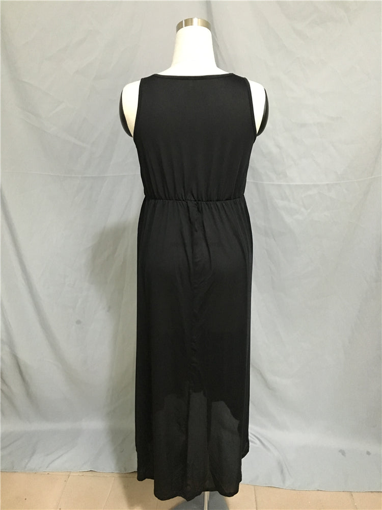 Elegant Black High Low Round Neck Prom Dresses Evening Dresses FP1134