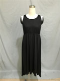 Elegant Black High Low Round Neck Prom Dresses Evening Dresses FP1134