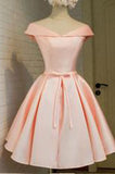 Elegant Pink Blush Satin Lace Up Homecoming Dress