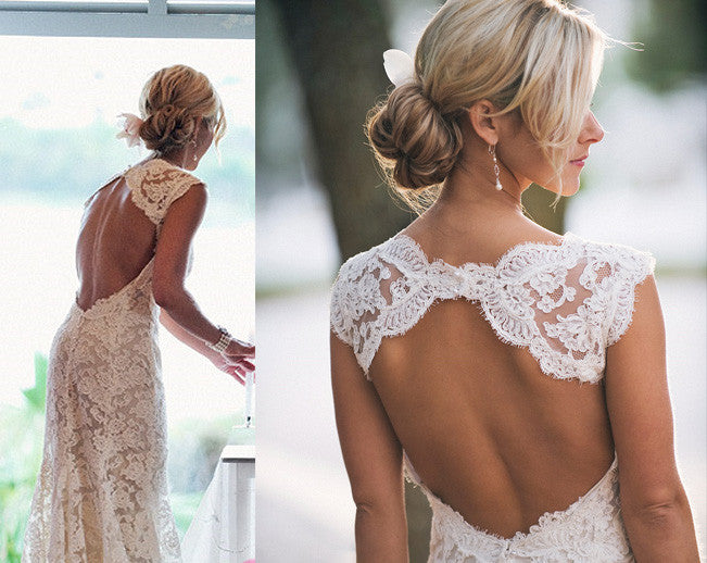 Sweetheart A Line Sleeveless Lace Backless Long Wedding Gowns