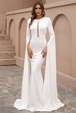 Mermaid Prom Dress Elegant Long Sleeve Sweep Train Evening Dress