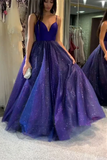 Ball Gown V-Neck Spaghetti Straps Prom Dress Evening Gowns