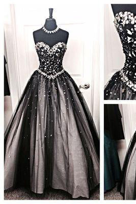 New Design Sequin Shiny A-neck Sweetheart Long Prom Dresses