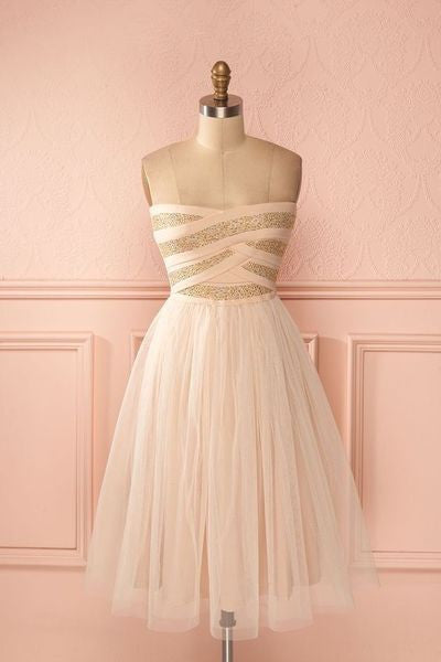 A Line Sweetheart Tulle Homecoming Dresses