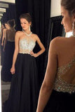 Sexy Black Backless Fashion Cheap Halter Long Prom Dress