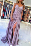 Sexy A Line Spaghetti Straps Lilac Chiffon Prom Dress PD1133