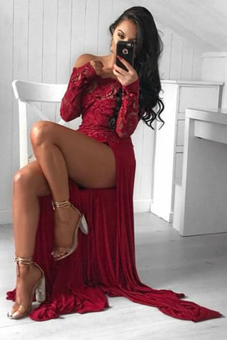 products/Sexy_A_Line_Off_the_Shoulder_Long_Sleeve_Dark_Red_Prom_Dress_with_Lace_High_Split_PW759.jpg