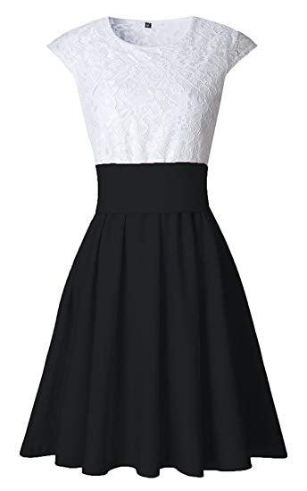 A Line Lace White and Black Homecoming Dresses with Satin Above Knee Cocktail Dresses H1078