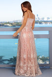 Chic Spaghetti Straps Long Lace Party Prom Dress