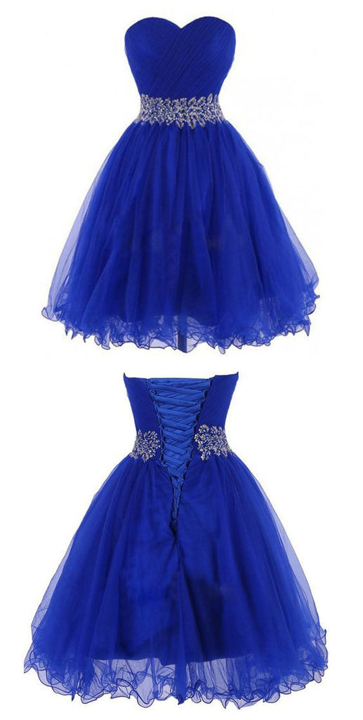 Modern Sweetheart Knee Length Royal Blue Homecoming Dress PM326
