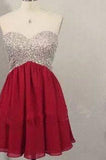 Chiffon Backless Open Back Homecoming Dress Short Prom Dress