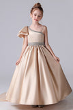 Simply Cute A Line One Shoulder Flower Girl Dress ddt684