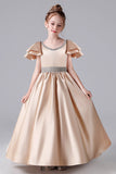 Simply Cute A Line One Shoulder Flower Girl Dress ddt684