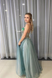 A Line Spagahetti Straps Sweetheart Beades Long Prom Dress Evening Dress P1463