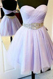 Sweetheart Pleats Homecoming Dress with Beaded Belt S010