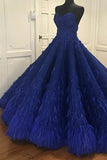 Princess Ball Gown Royal Blue Sweetheart Beads Sweet 16 Quinceanera Dresses P1446