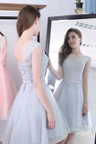 Scoop Sashes Appliques Sleeveless Mini Homecoming Dress Short Prom Dresses PM128