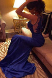 Royal Blue Backless Long Charming Evening Dresses Formal Women Dresses Prom Dresses PM674