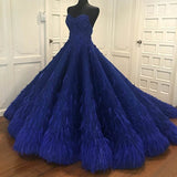 Princess Ball Gown Royal Blue Sweetheart Beads Sweet 16 Quinceanera Dress P1446
