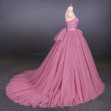 Princess Ball Gown Strapless Wedding Dress with Lace Quinceanera Dress W1136