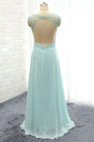 Elegant V-Neck Beading Backless Lace Floor Length Party Dresses Prom Gowns