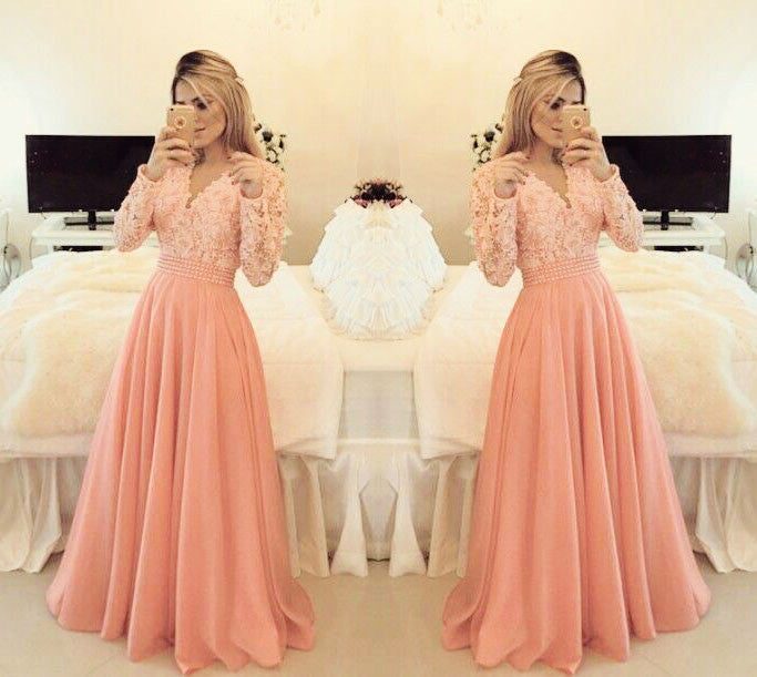 Charming Prom Dress Long Sleeve Prom Dress Formal Elegant Prom Dress PM621